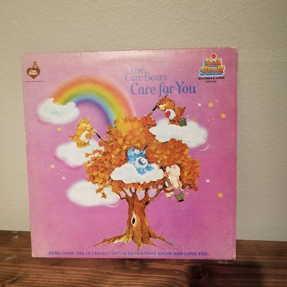 Care Bears Pink Rainbow Tree Vinyl Album Cover